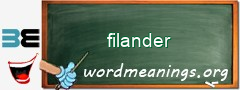 WordMeaning blackboard for filander